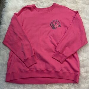 Hollister Oversized Graphic Pink Crewneck Sweater